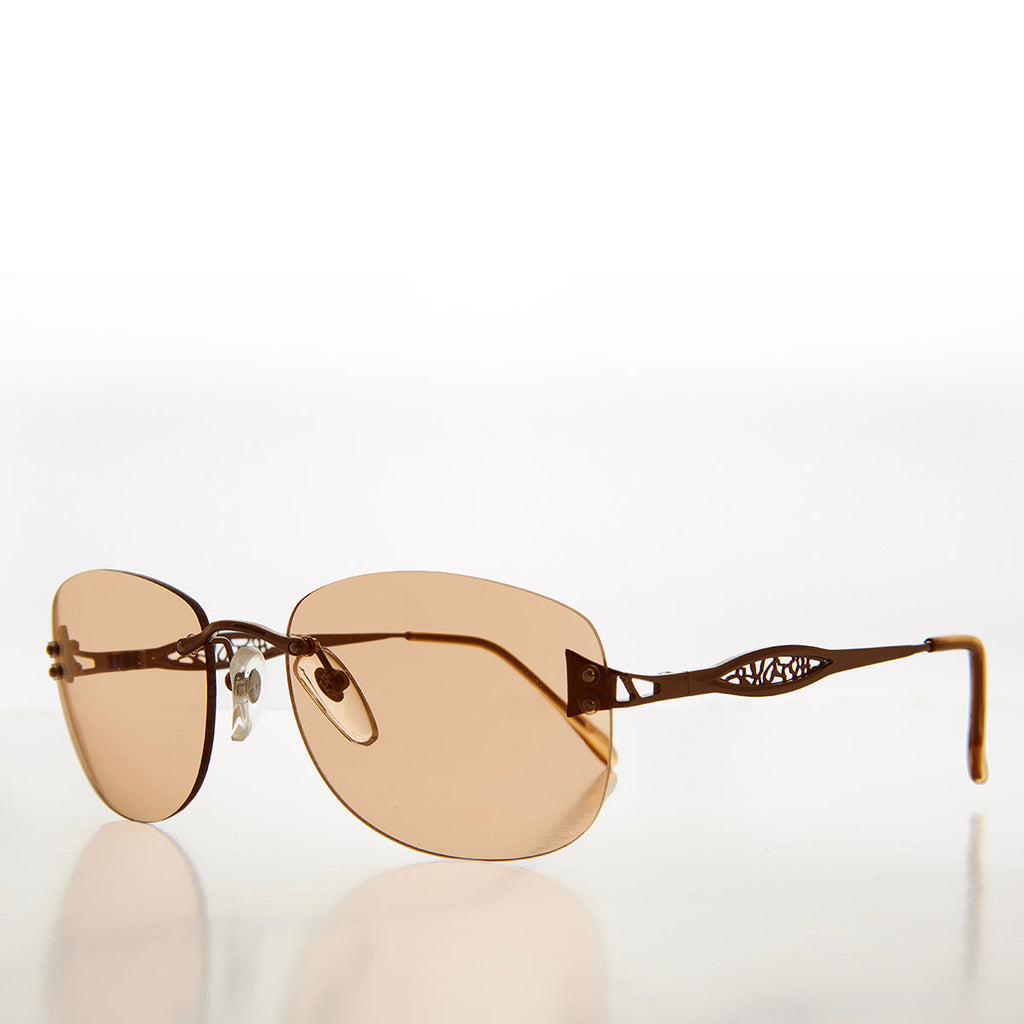 Tinted Rimless 90s Vintage Sunglasses - Vesper