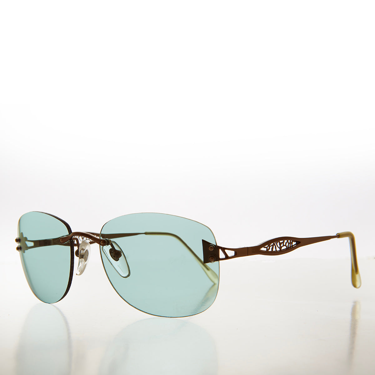 Tinted Rimless 90s Vintage Sunglasses - Vesper