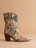 The Sorrel | Vintage Floral Tapestry Print Western Cowgirl Bootie