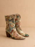 The Sorrel | Vintage Floral Tapestry Print Western Cowgirl Bootie