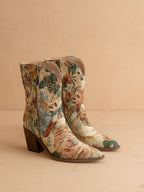 The Sorrel | Vintage Floral Tapestry Print Western Cowgirl Bootie