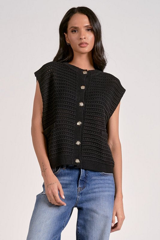 Ayla Sweater Vest Black