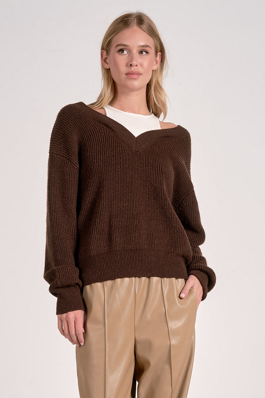Ashtin Sweater Brown White