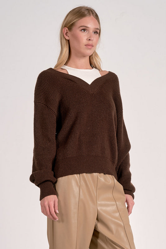 Ashtin Sweater Brown White