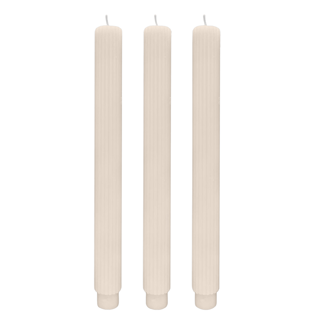 Fluted Taper Candles - Set of 3