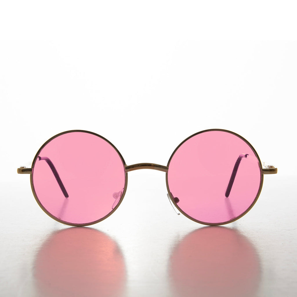Large Round Tinted Lens Sunglasses - Tipsy