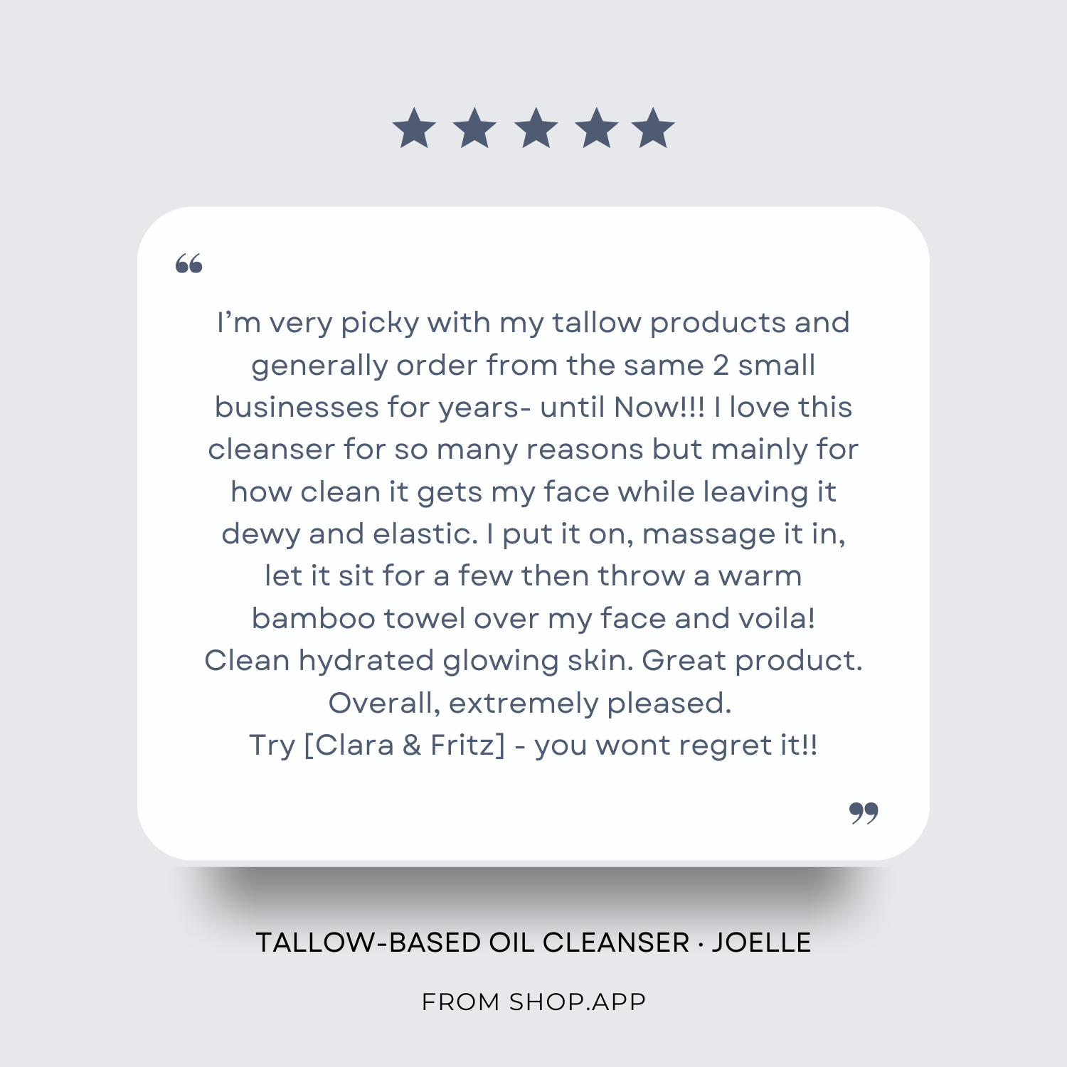 Tallow-Based Oil Cleanser