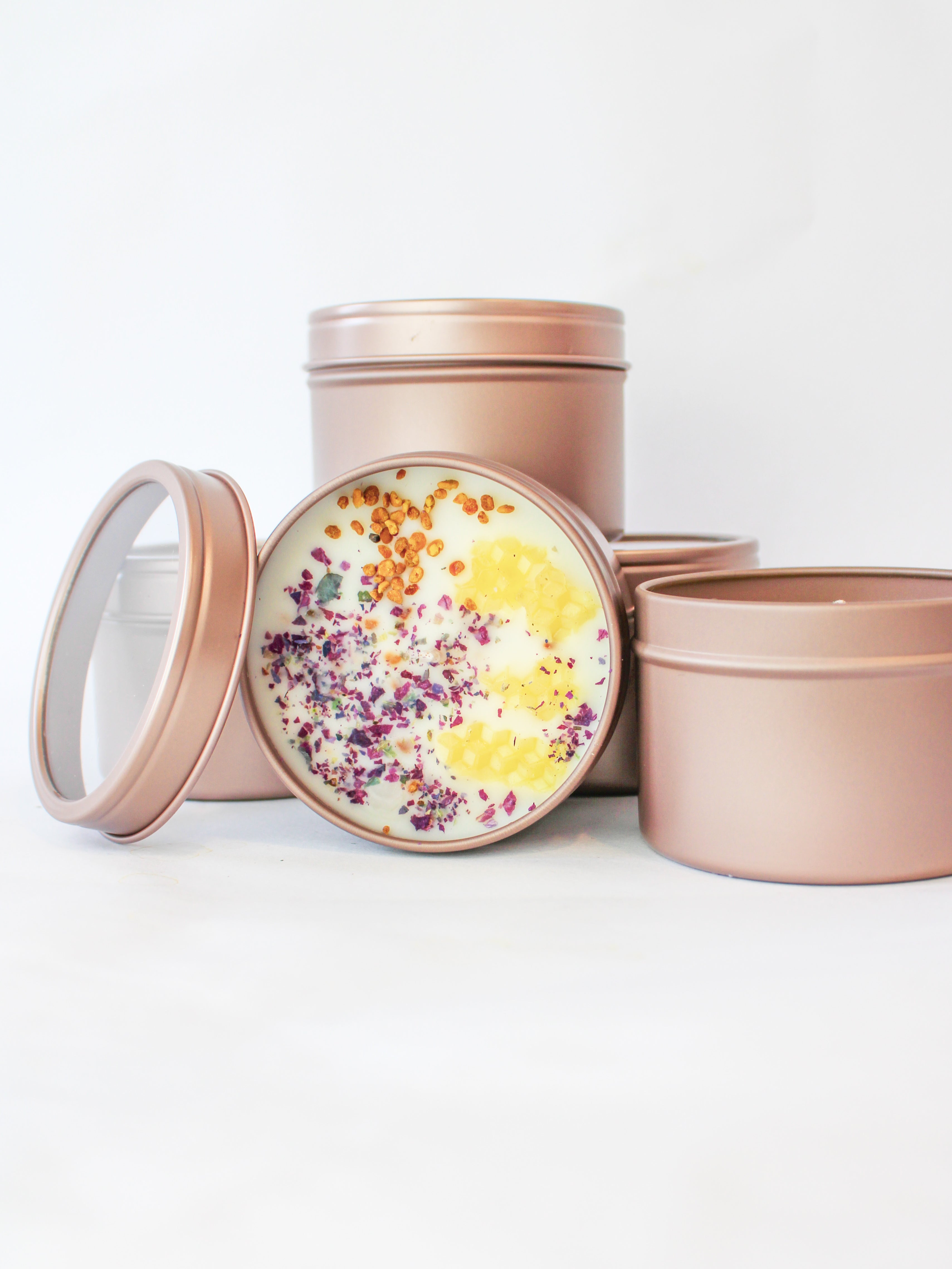 Unlabeled 4 oz Botanical Soy Wax Candles - Party Favors