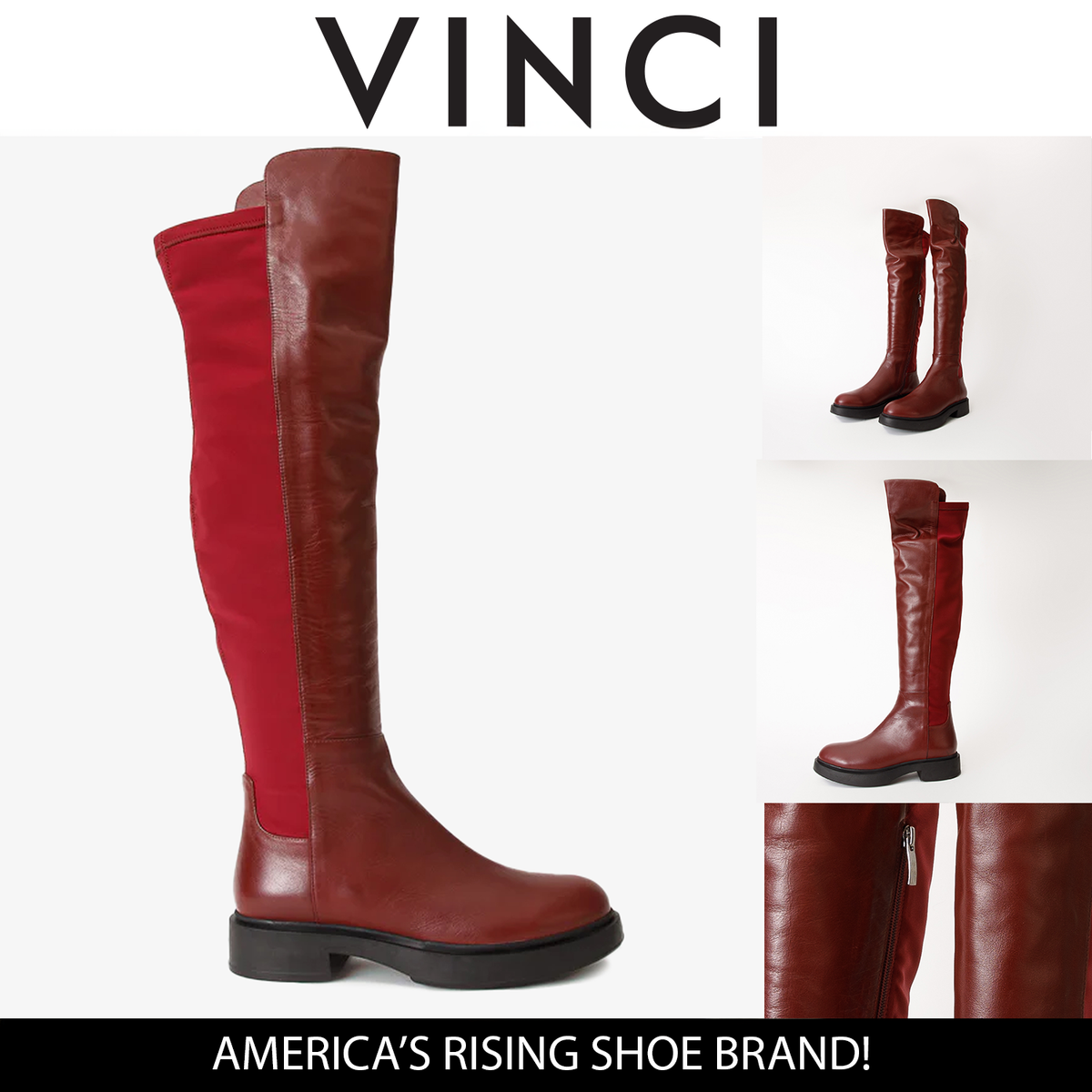 The Harmony Belle Burgundy Leather Knee-High Boots