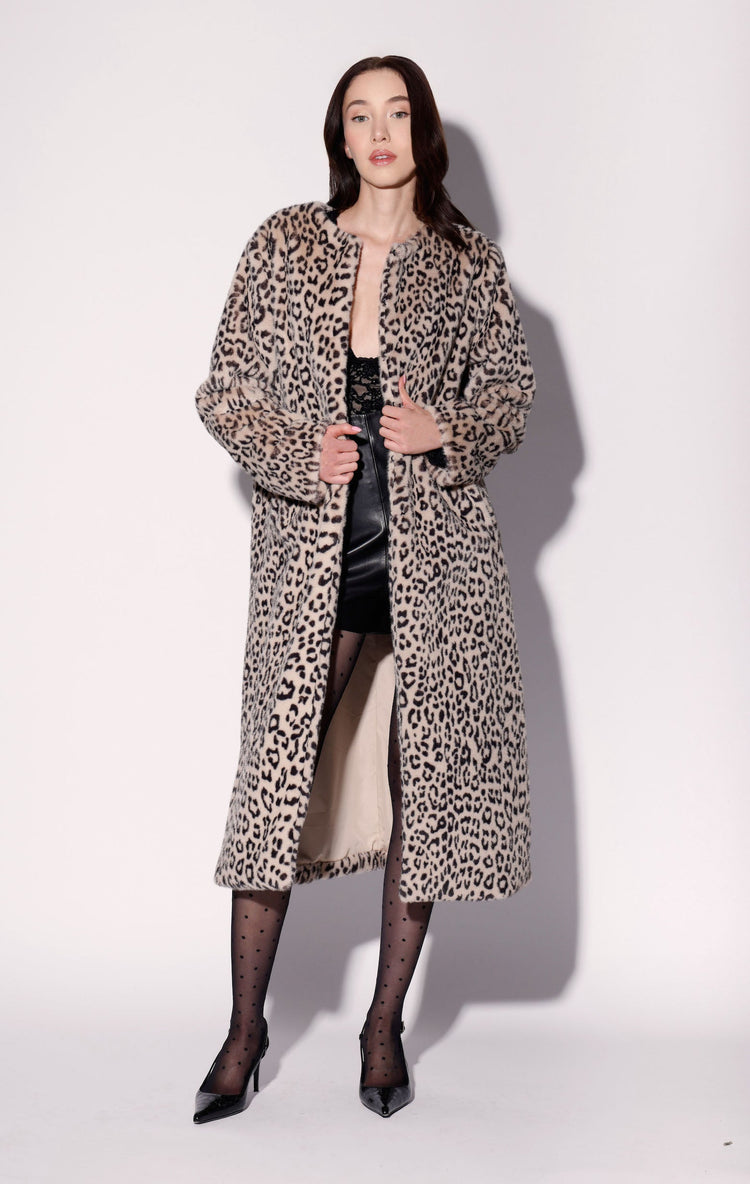Pierre Coat, Leopard Faux Fur