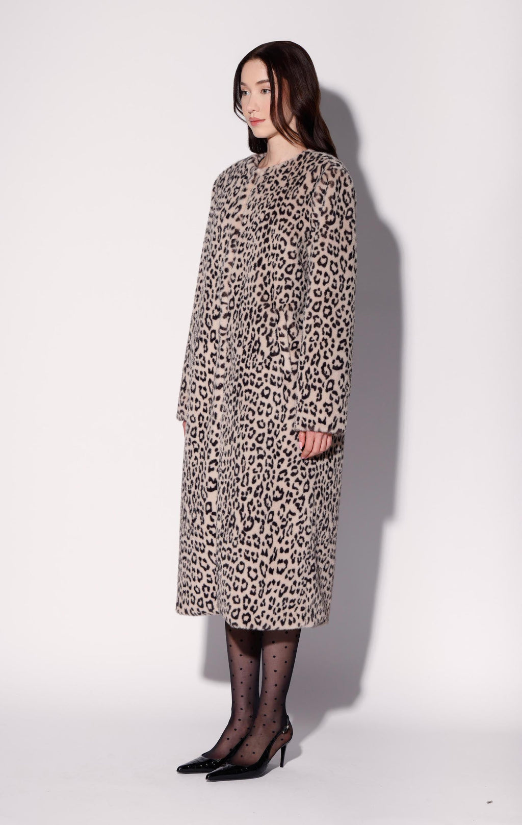 Pierre Coat, Leopard Faux Fur