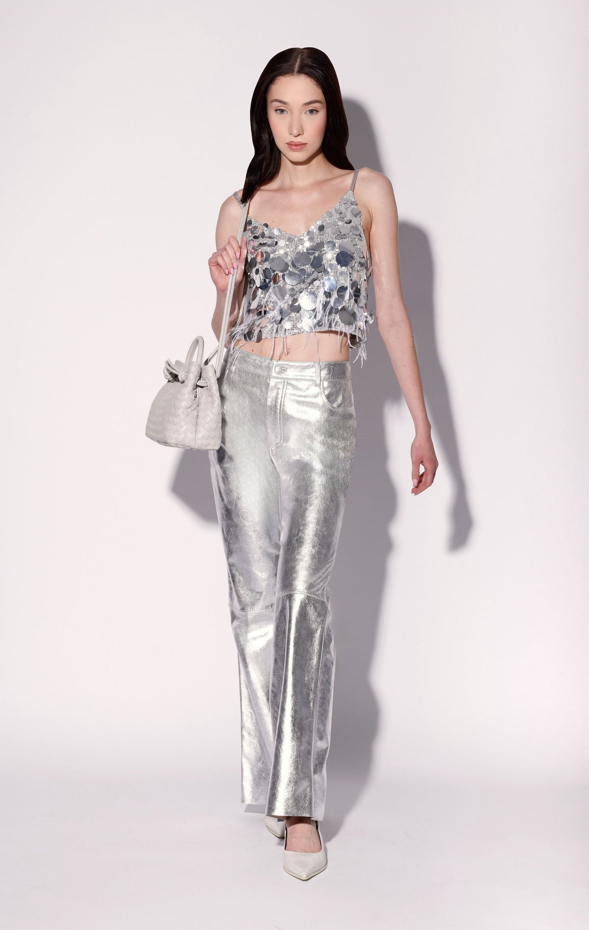 Dynah Top, Silver Starlet Sequin