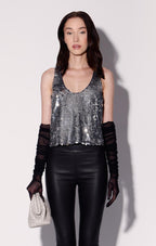 Destiny Top, Silver Sequin