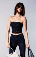 Angelique Top, Black Lace