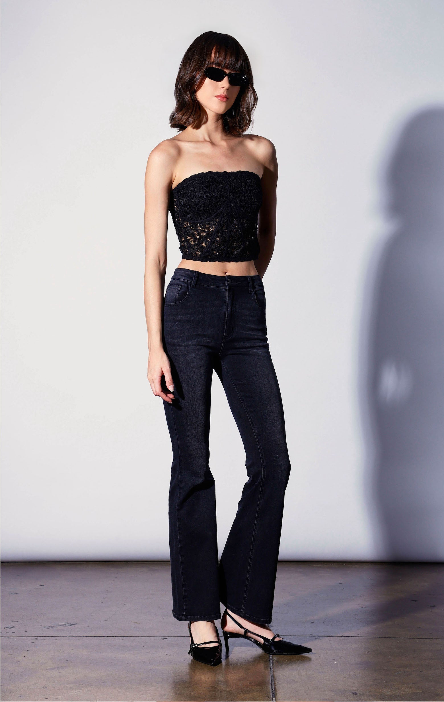 Angelique Top, Black Lace