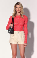 Casey Top, Coral Lace