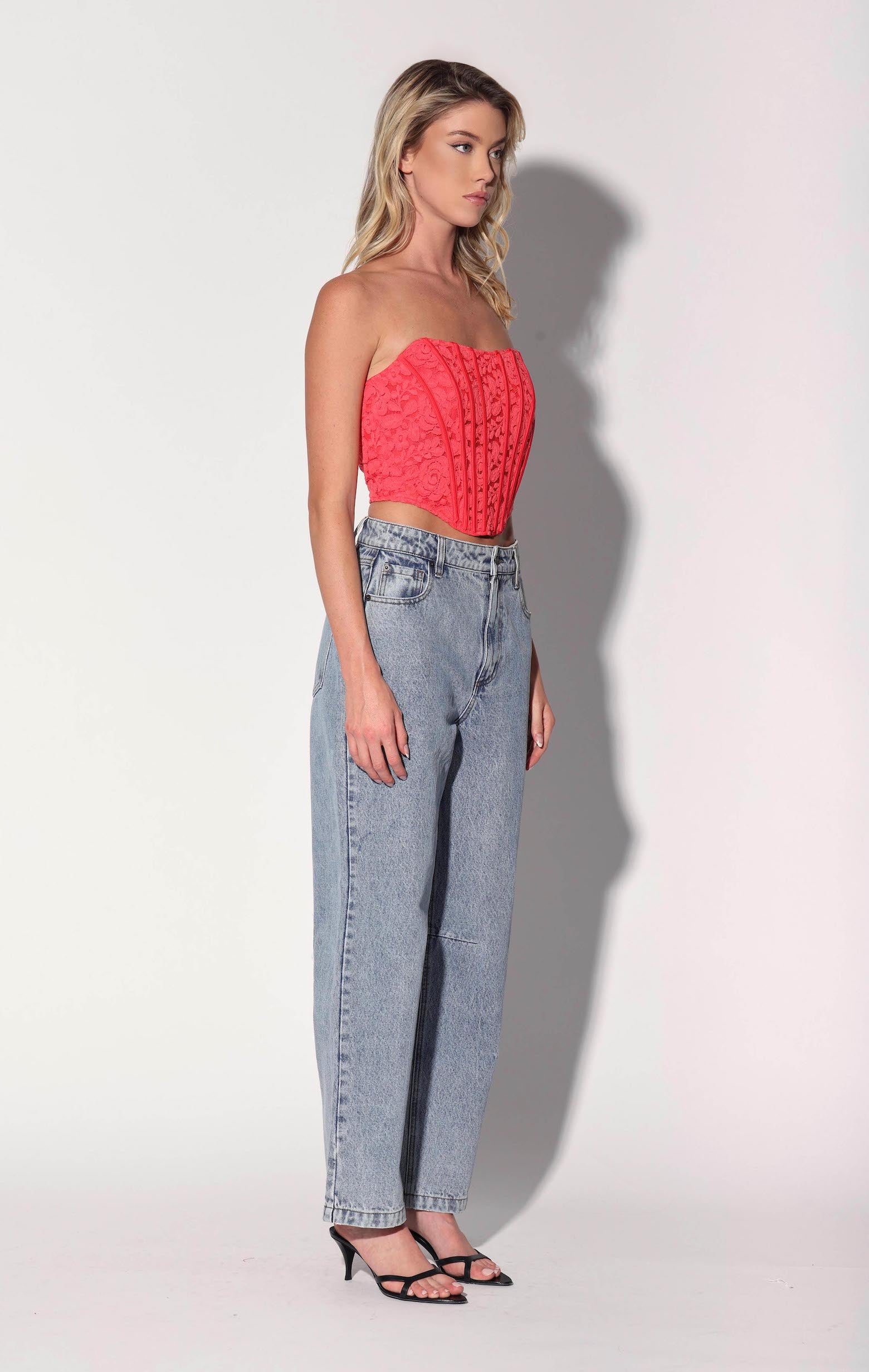 Catrine Top, Coral Lace