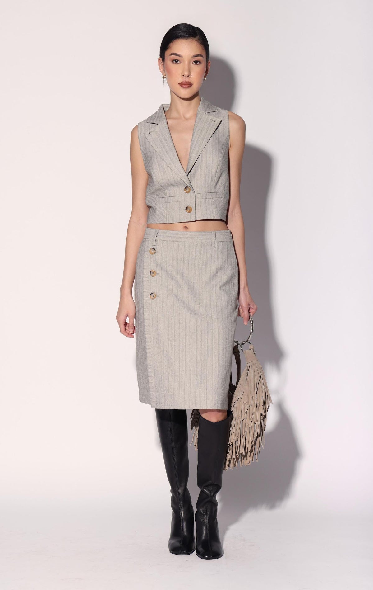 Torrence Top, Taupe Stripe