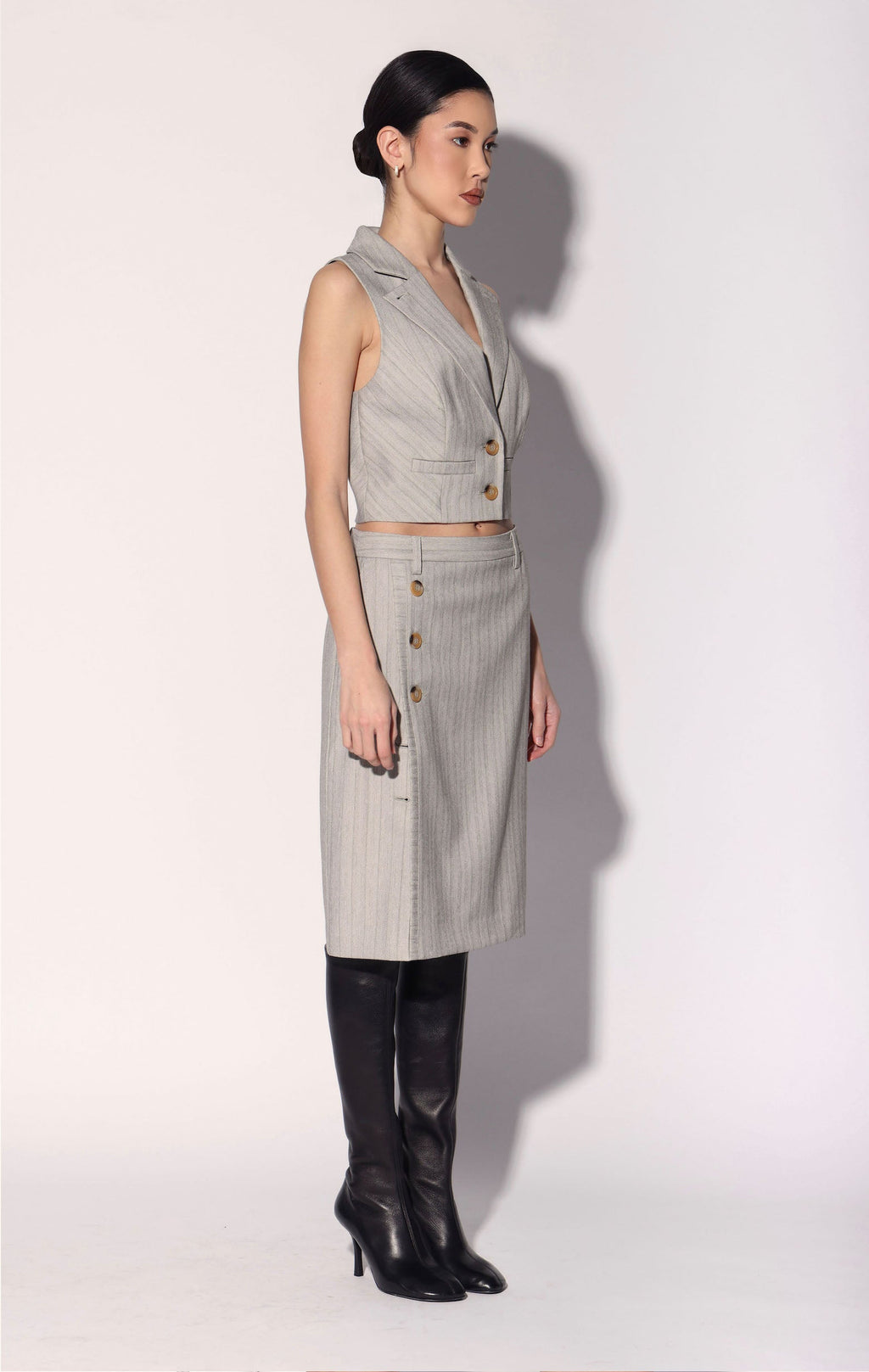 Torrence Top, Taupe Stripe
