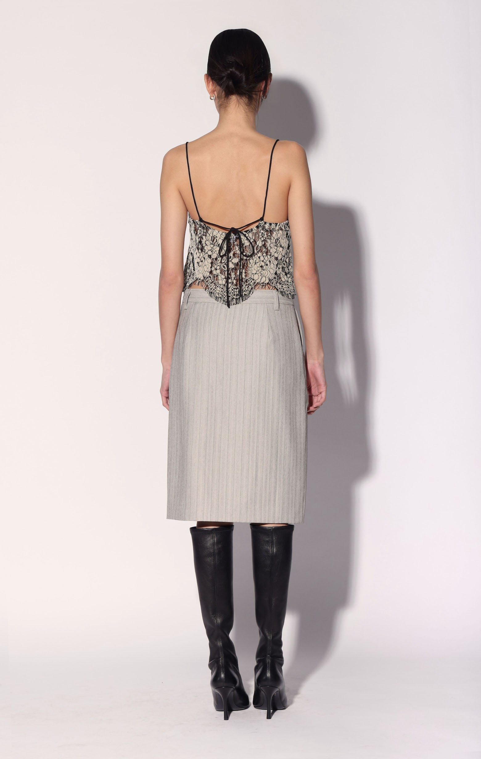 Danika Top, Ivory Black Lace