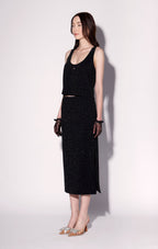 Gianna Skirt, Black and Rhinestone