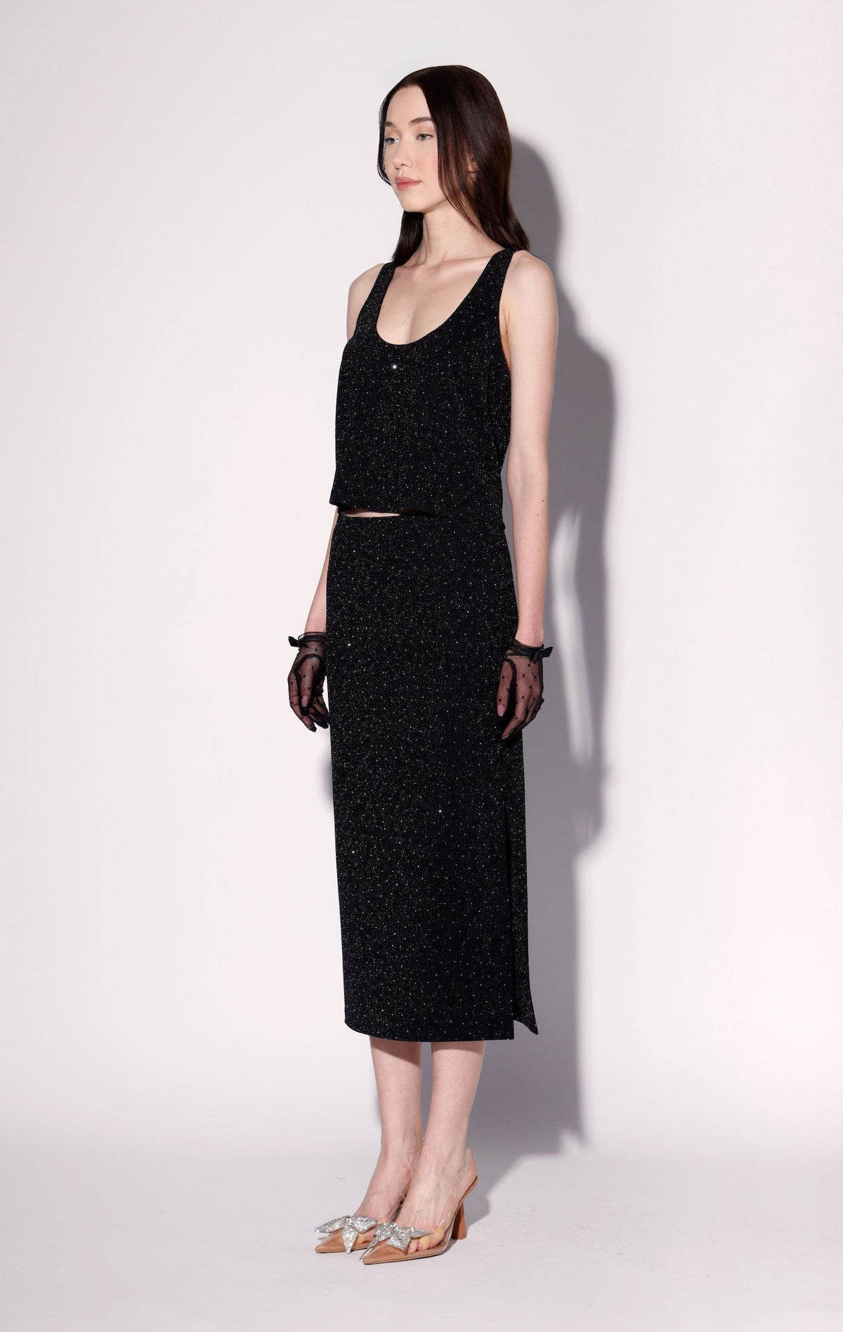 Gianna Skirt, Black and Rhinestone