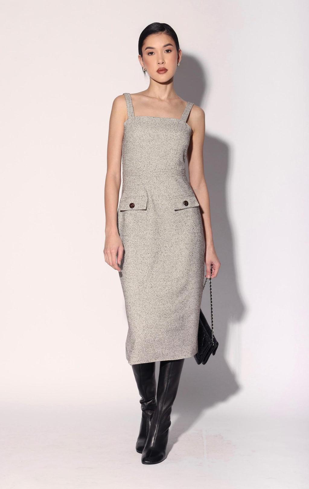 Julia Dress, Ivory Brown