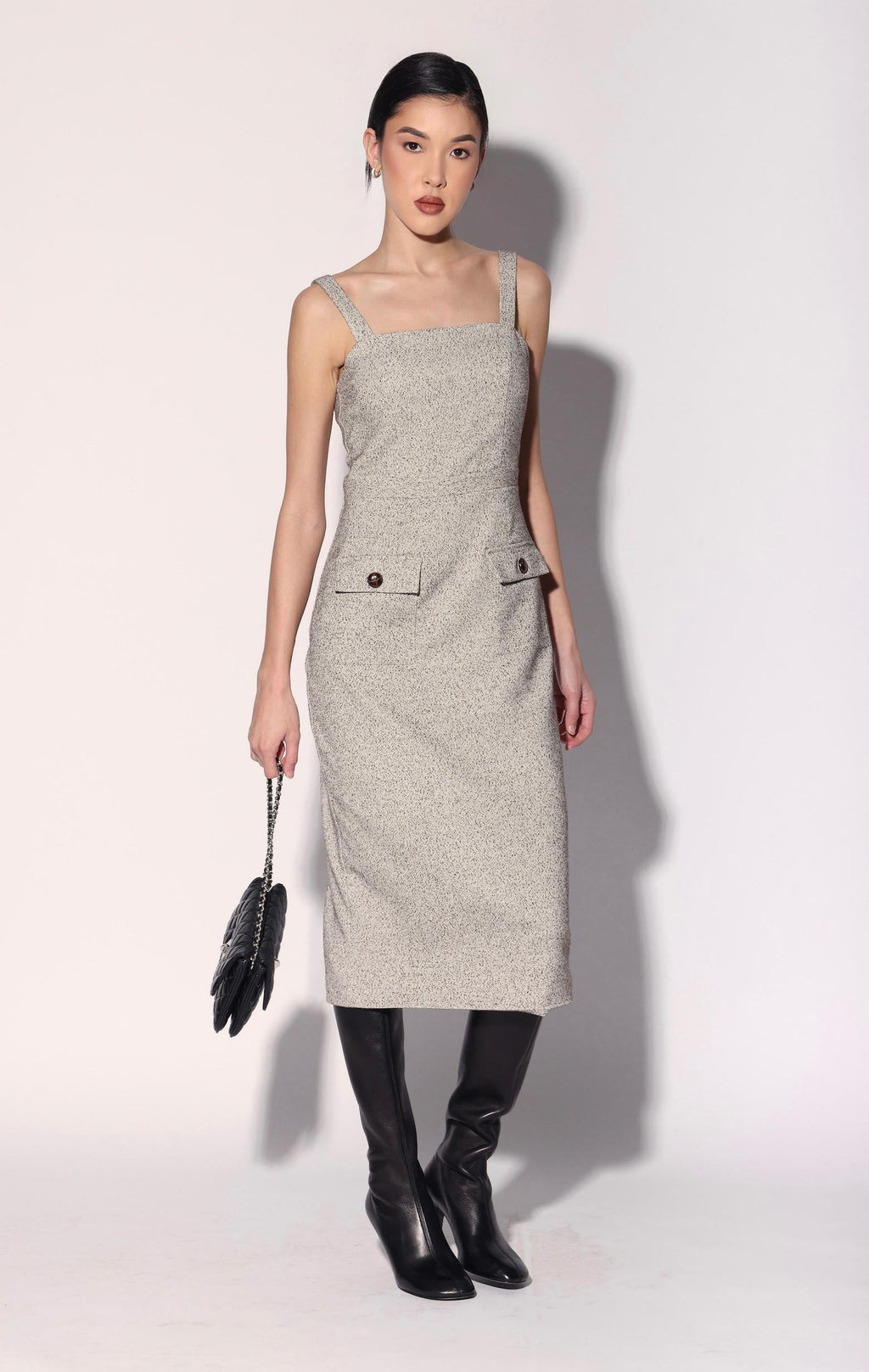 Julia Dress, Ivory Brown