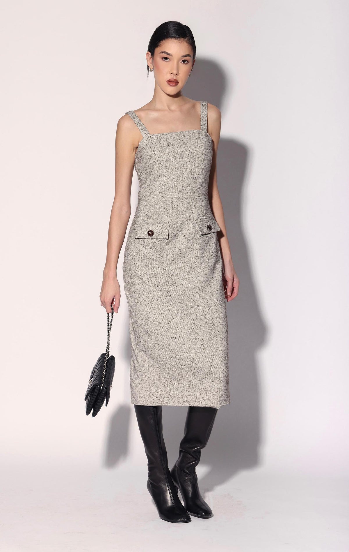 Julia Dress, Ivory Brown