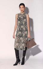 Deana Dress, Ivory Black Lace
