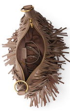 Freya Fringe Mini Hobo, Cedar