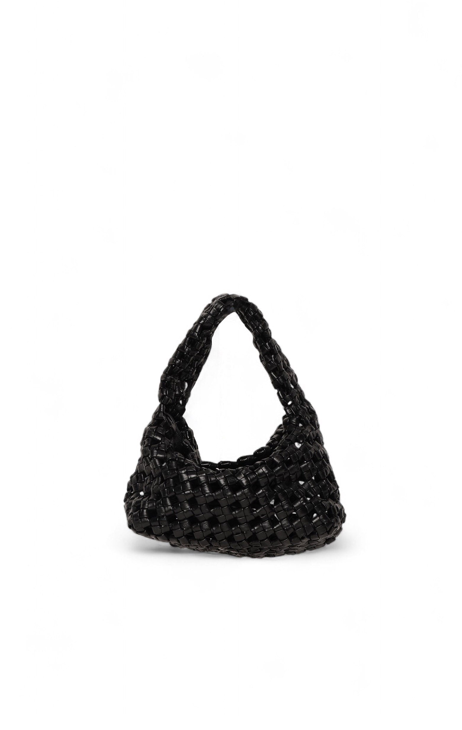 Mackenzie Woven Knot Hobo, Black