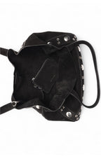 Flynn Studded Tote, Black Suede