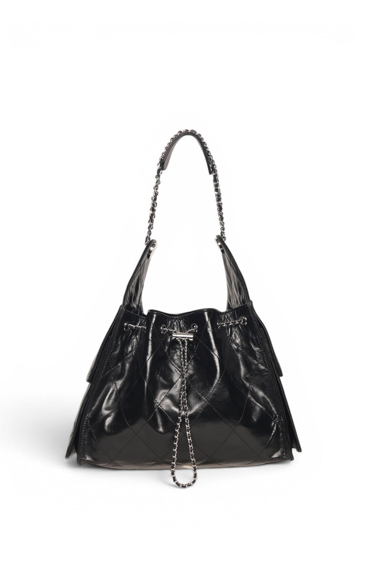 Valeria Quilted Bucket, Black