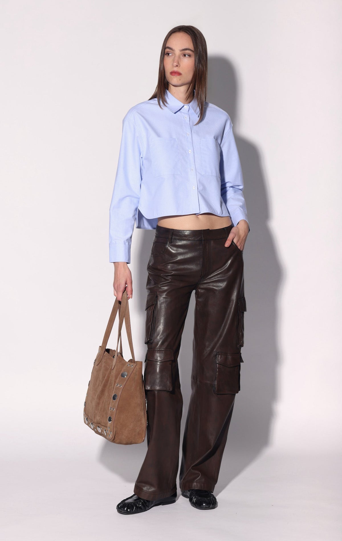 Danny Pant, Washed Brown  - Leather