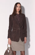 Mia Blazer, Mocha Suede - Leather