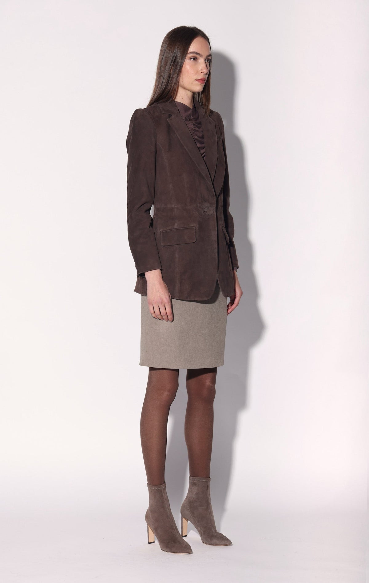 Mia Blazer, Mocha Suede - Leather