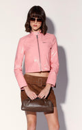Krista Jacket, Petal Pink Patent - Leather