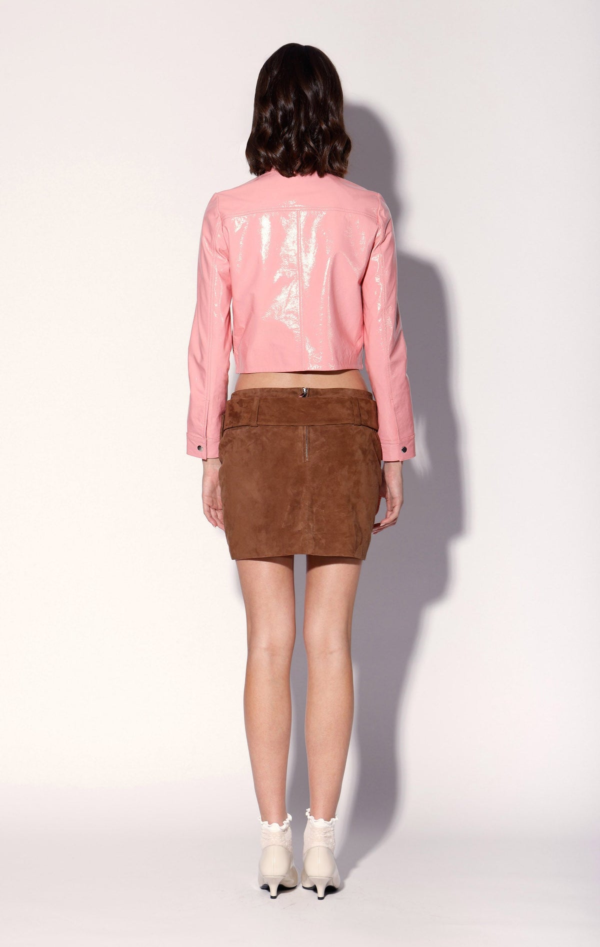 Krista Jacket, Petal Pink Patent - Leather