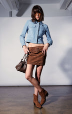 Vivian Skirt, Chestnut Suede