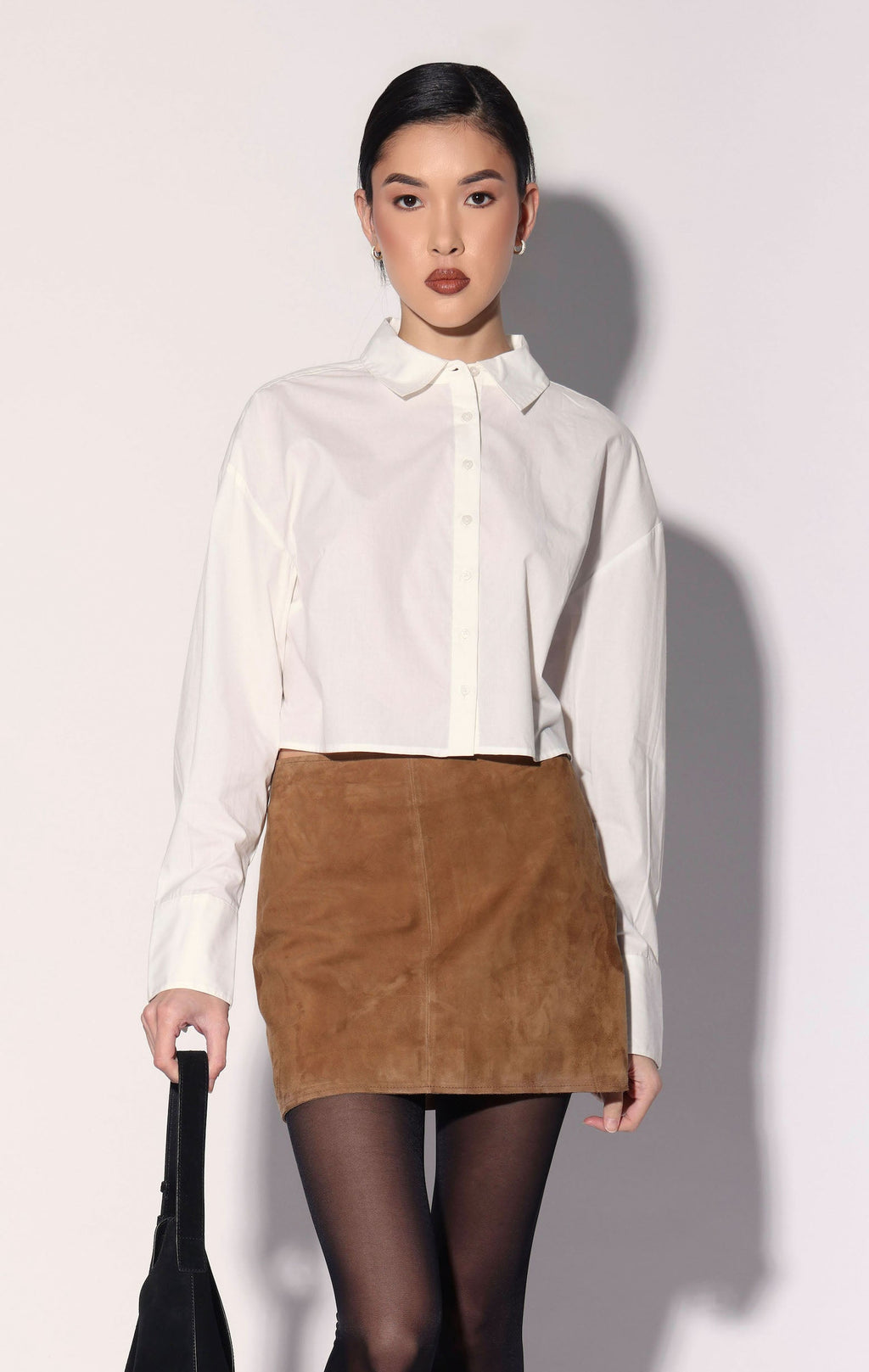 Sidney Skirt, Whiskey Suede - Leather