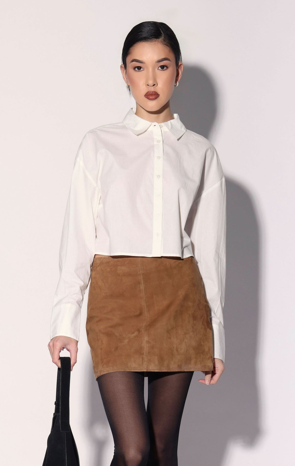 Sidney Skirt, Whiskey Suede - Leather