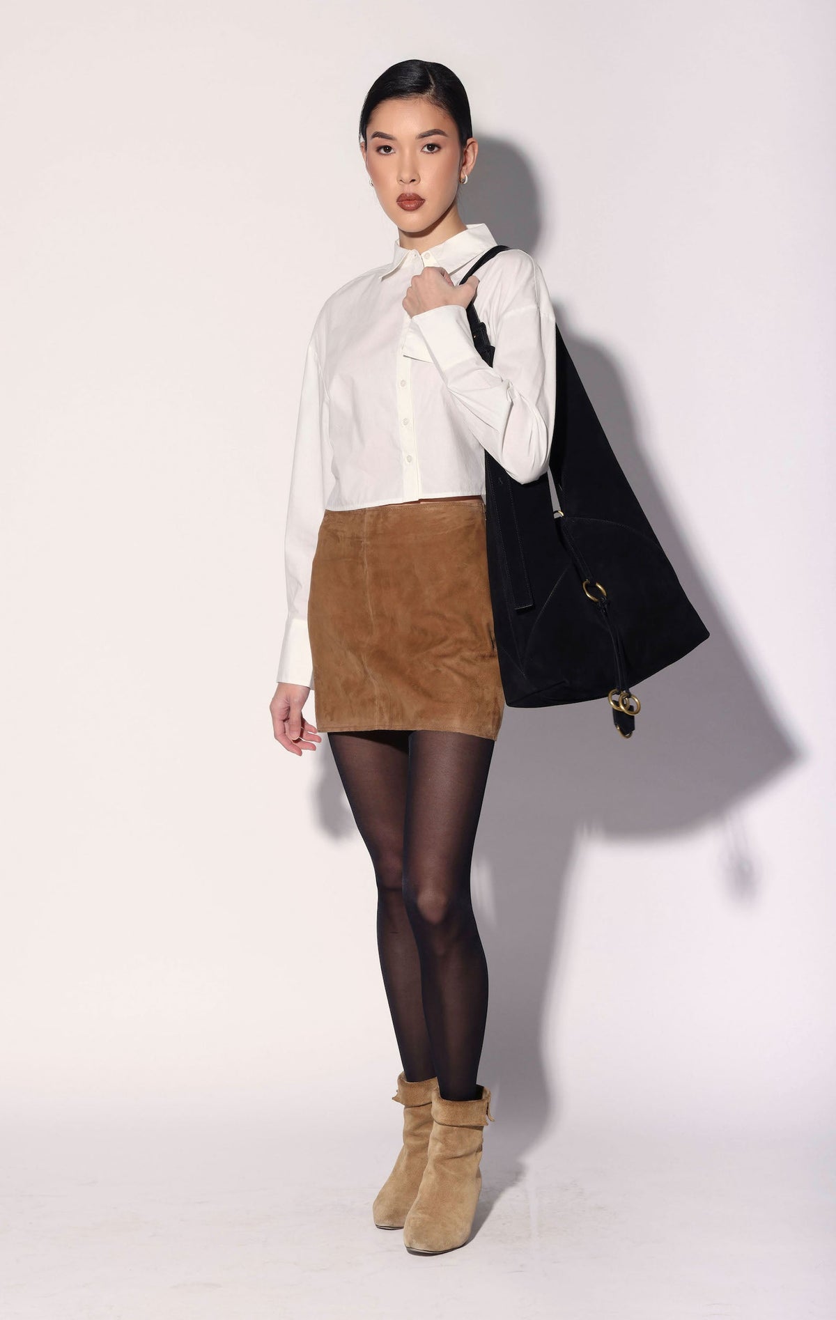 Sidney Skirt, Whiskey Suede - Leather