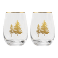 Trees Stemless Wine Glass - Boxed Set of 2