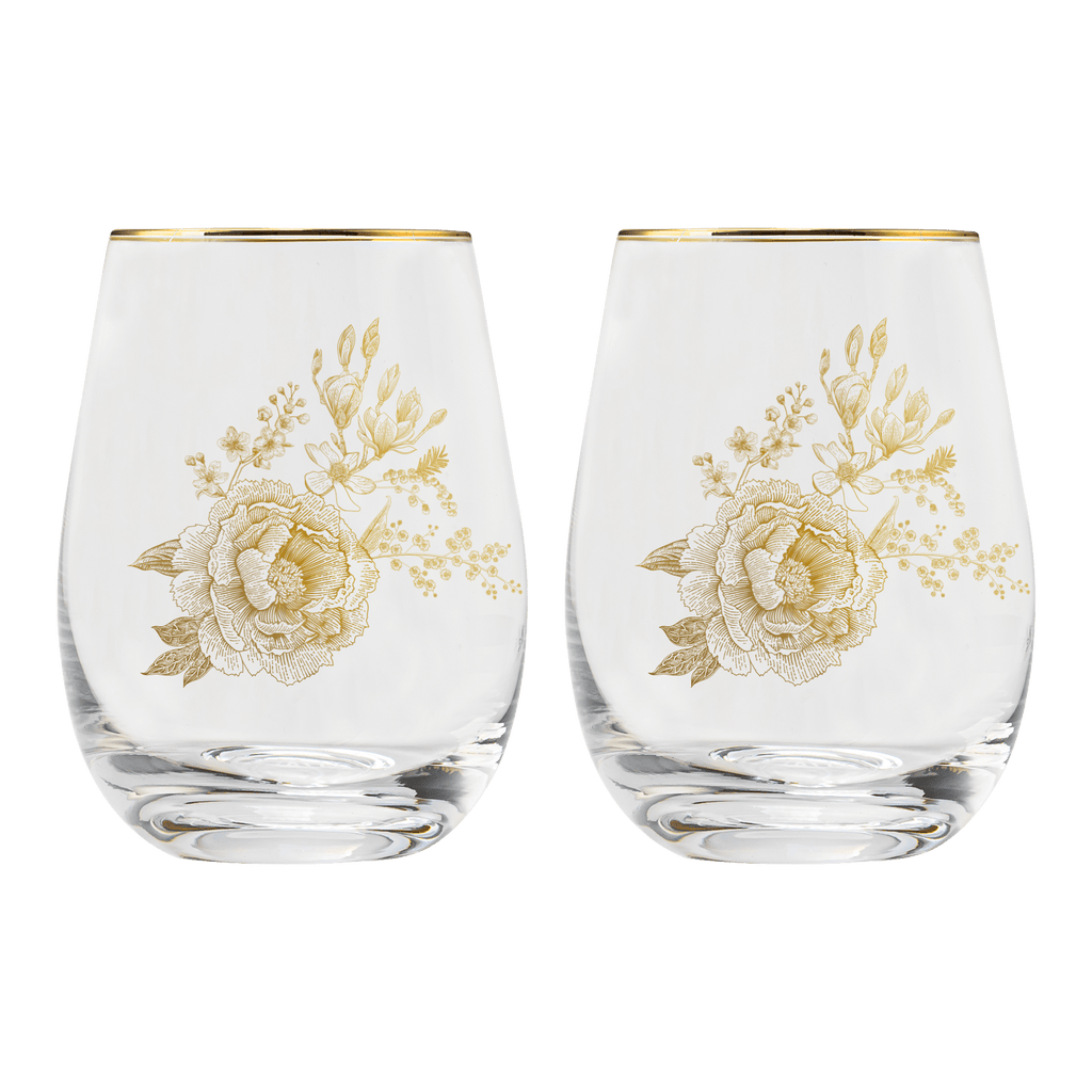 Delft Stemless Wine Glass - Boxed Set of 2