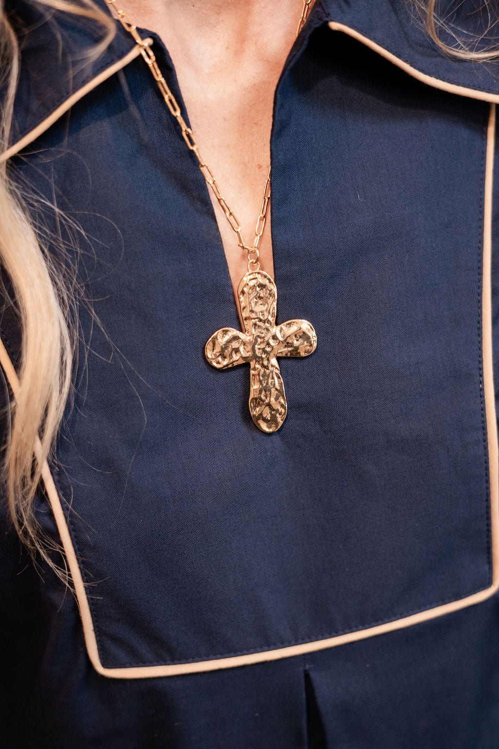 Ashton Cross Necklace - 18k Gold Plated