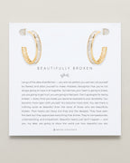 Beautifully Broken Baguette Midi Hoop Earrings