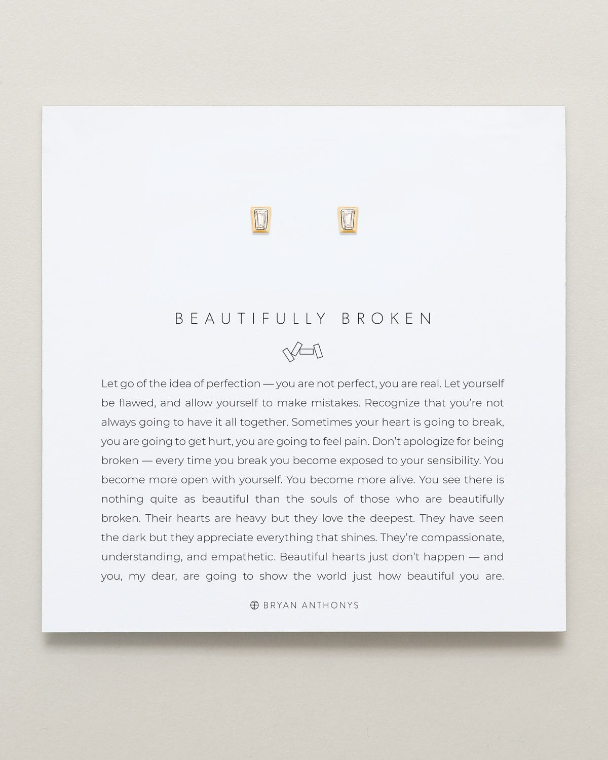 Beautifully Broken Baguette Stud Earrings