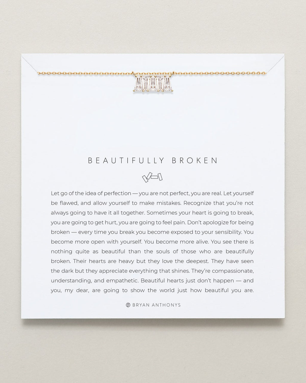 Beautifully Broken Baguette Dainty Necklace