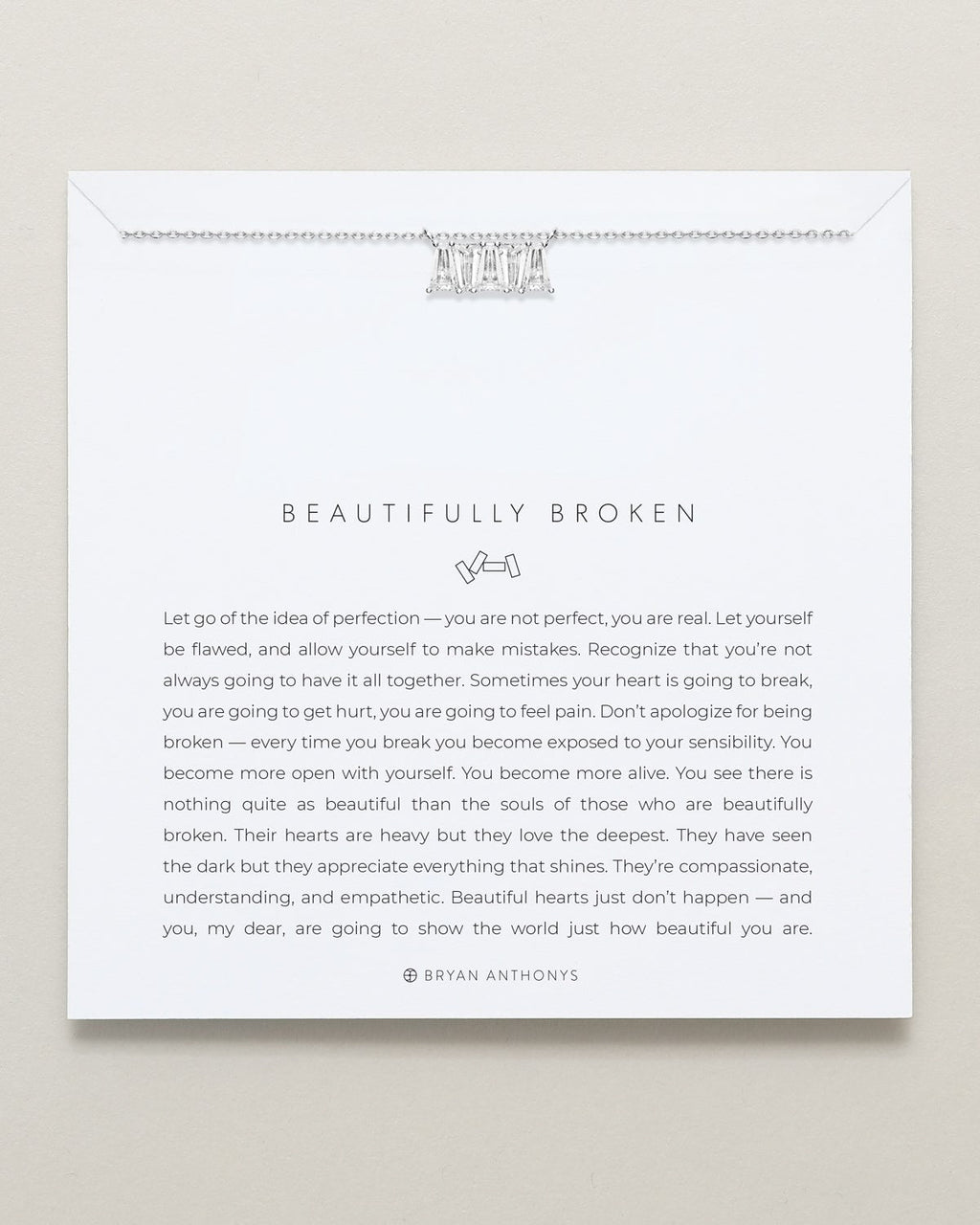 Beautifully Broken Baguette Dainty Necklace